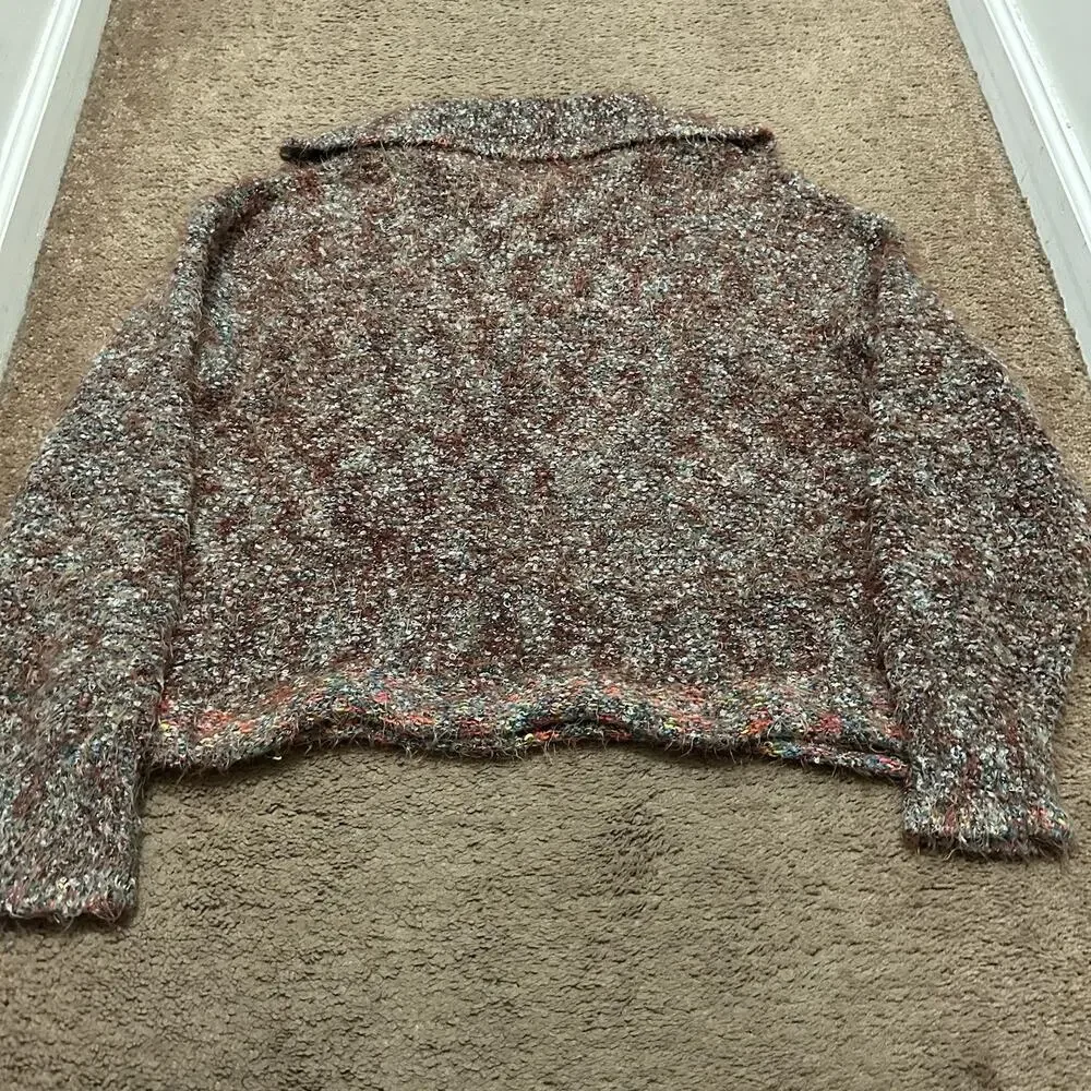 Free People Women's Stellar Collared Textured Sweater Size Medium